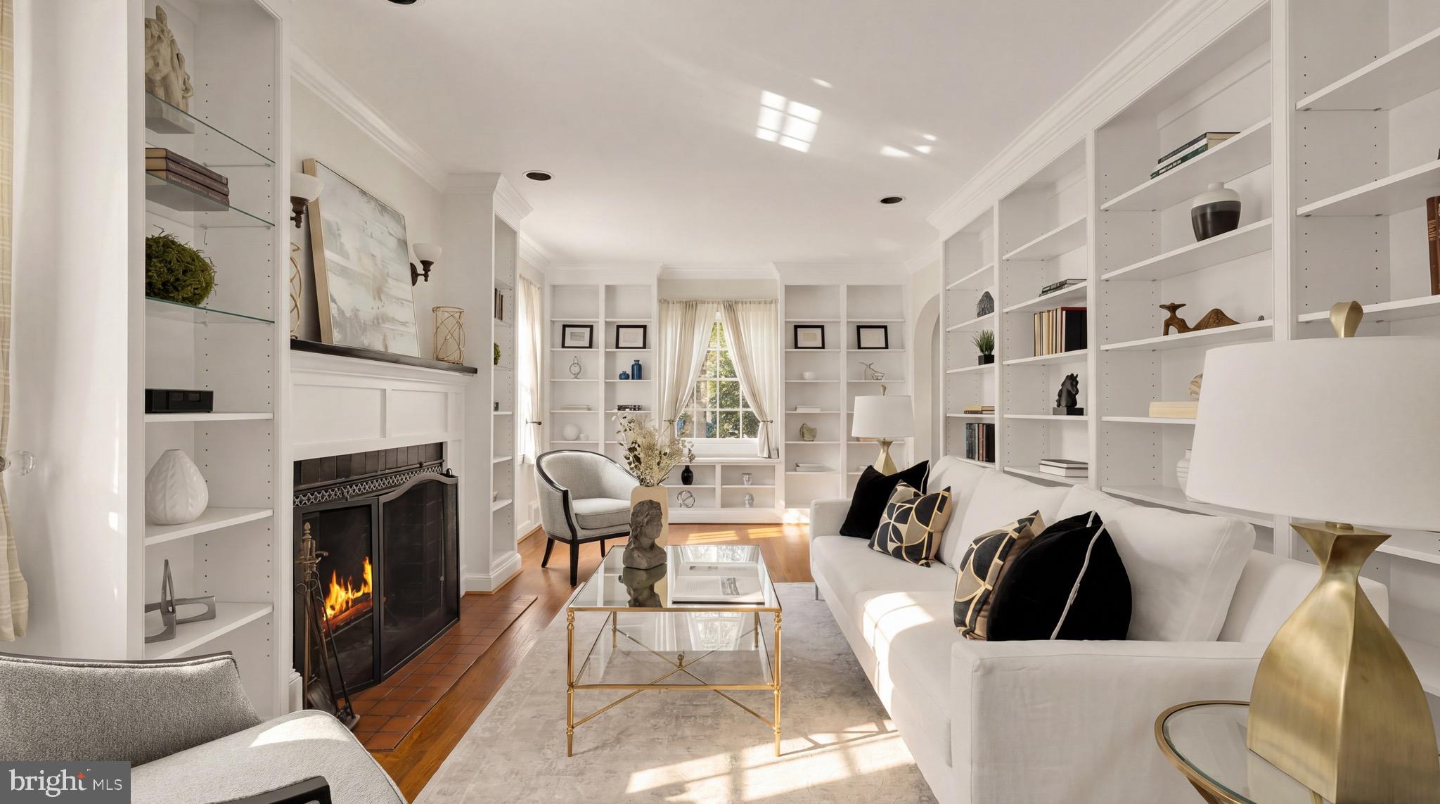3640 Brandywine Street Northwest Washington, DC 20008 - Photo 11 of 39 a living room with furniture and a fireplace