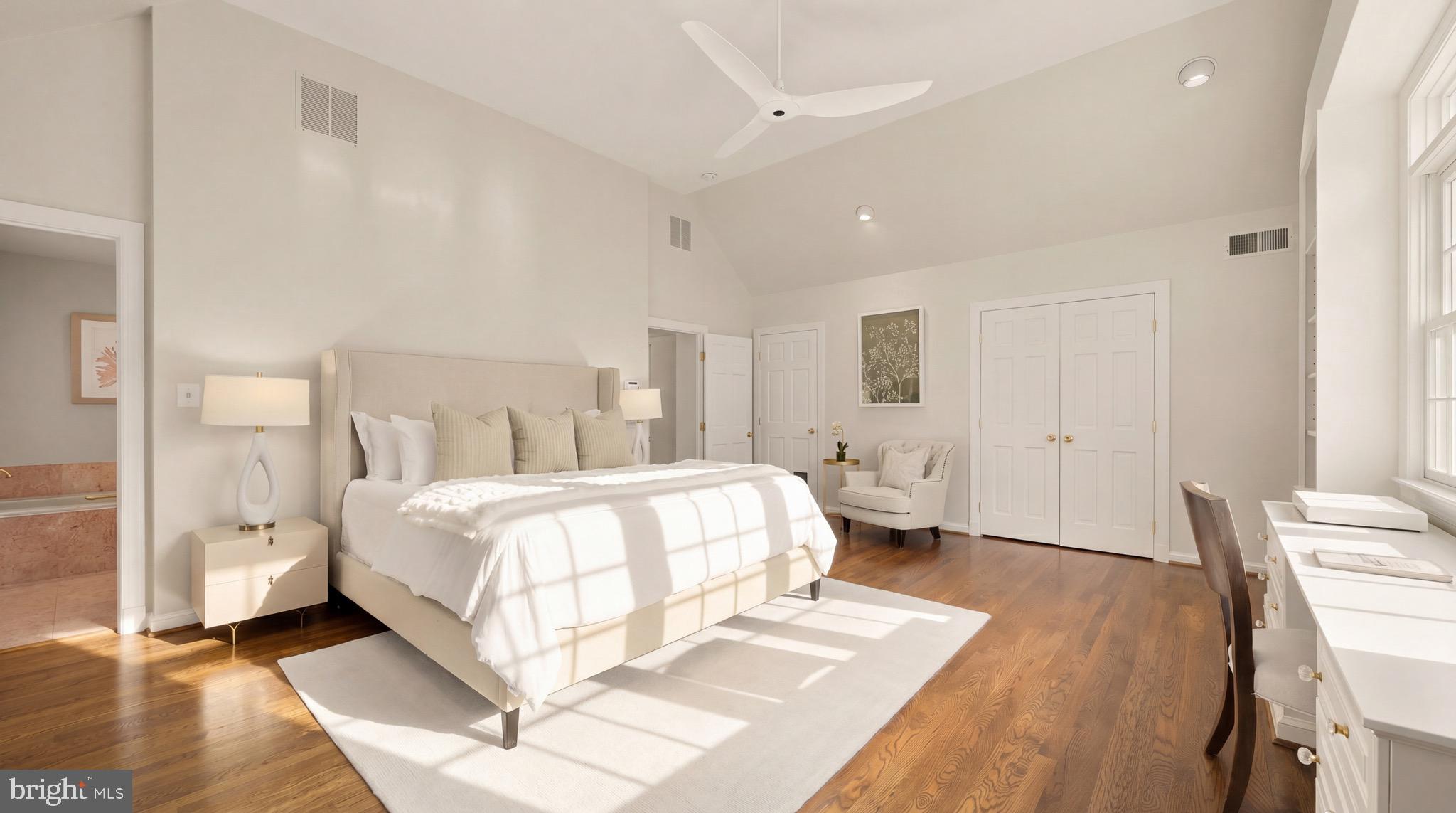 3640 Brandywine Street Northwest Washington, DC 20008 - Photo 16 of 39 a spacious bedroom with a bed and a rug