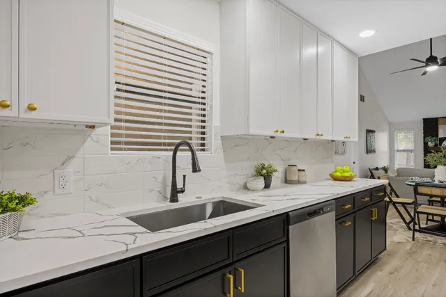 a view of kitchen with wooden floor
