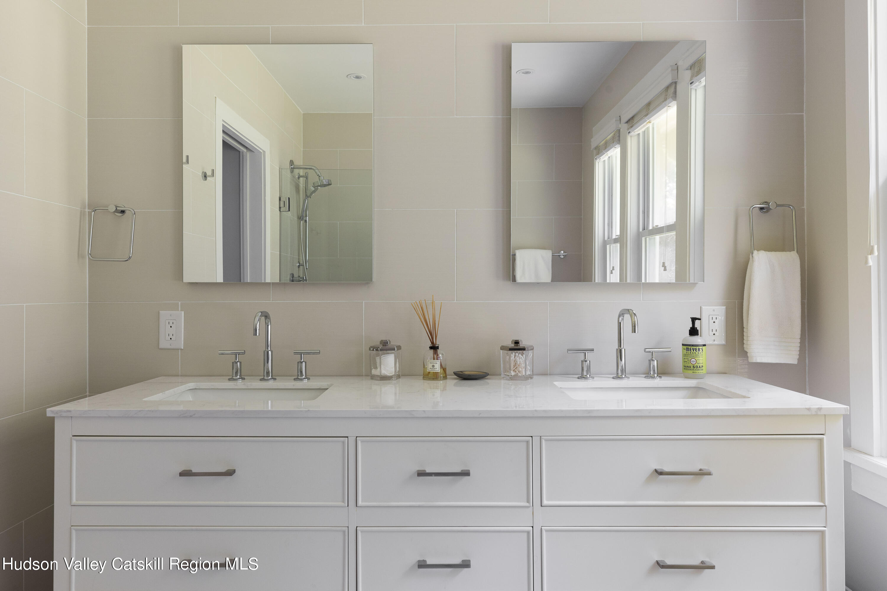 12 Church Hill Road Rifton, NY 12471 - Photo 19 of 33 a bathroom with double vanity sink and two mirror