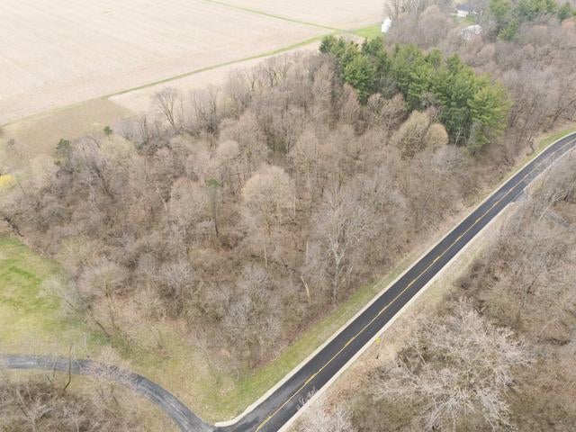 --- Childrens Home Road Sidney, OH 45365 - Photo 3 of 10 This aerial view showcases a lot with mature trees and a paved road.