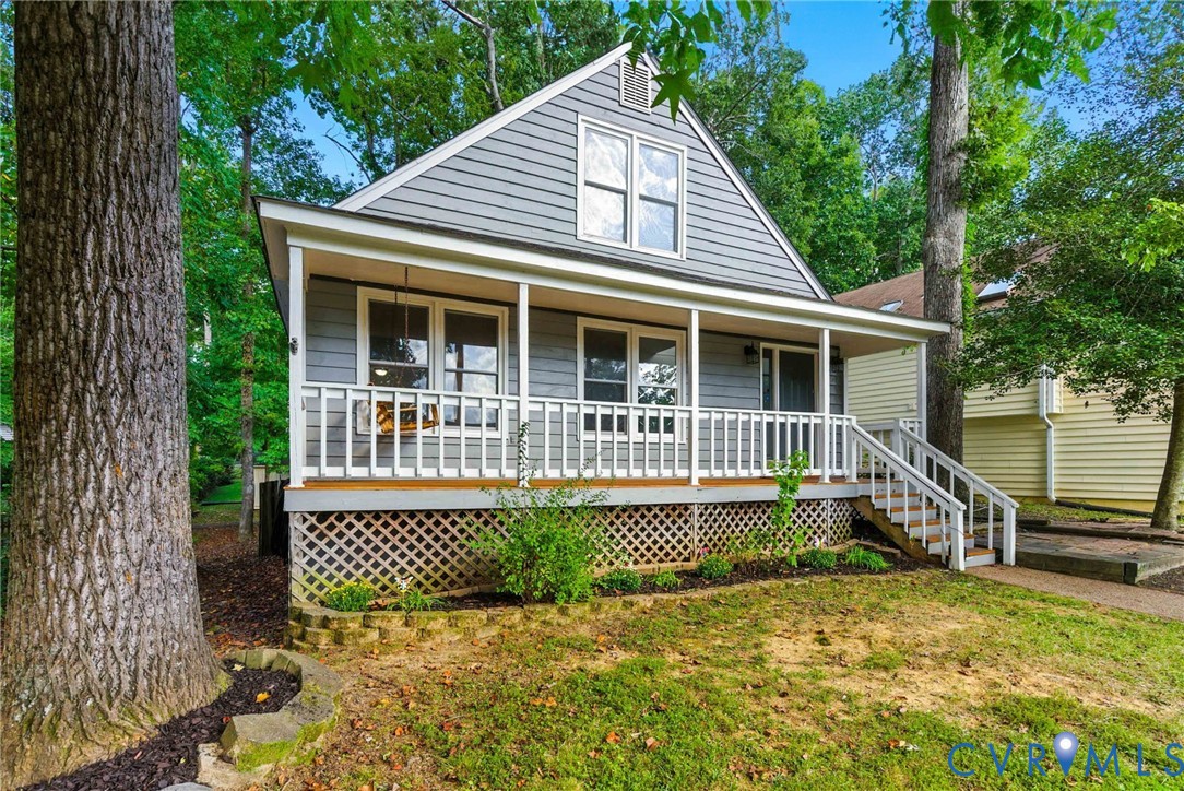 front view of a house with a yard