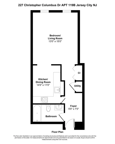 $315,000 | 227 Christopher Columbus Drive, Unit 119B, Jersey City, NJ 07302