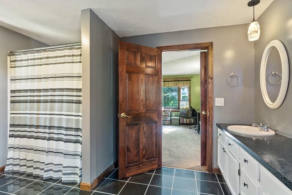 63 Russell Hill Road Ashburnham, MA 01430 - Photo 22 of 30 a bathroom with a granite countertop sink and a mirror