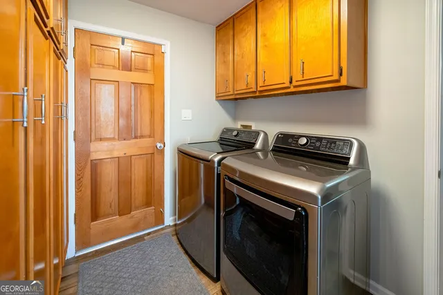 a view of a storage and utility room