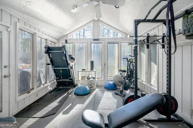 a living room with furniture