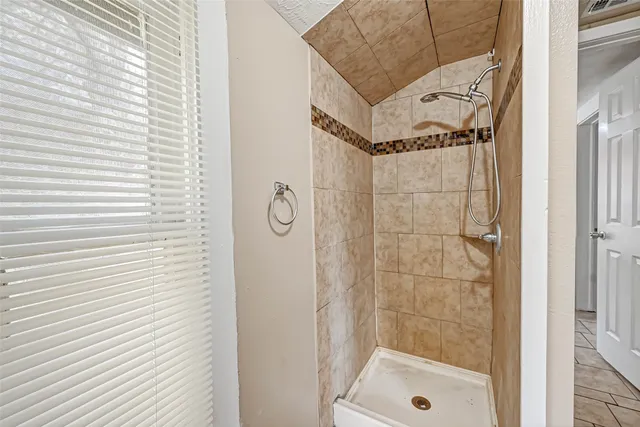a bathroom with a shower
