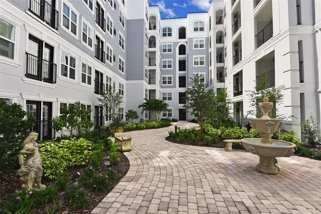 a view of outdoor space with garden