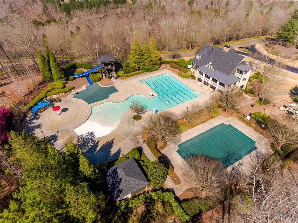 300 Tupelo Trail Canton, GA 30114 - Photo 44 of 50 an aerial view of a house with a yard and outdoor seating