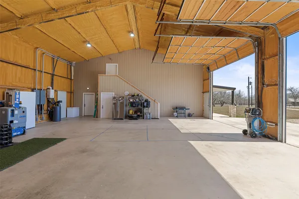 a view of a water heater room