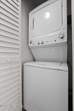 a close up view of washer and dryer
