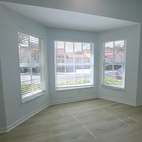 an empty room with a window