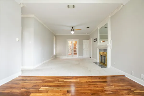 a view of a room with a wardrobe space