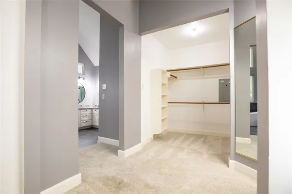 a view of a refrigerator in a kitchen