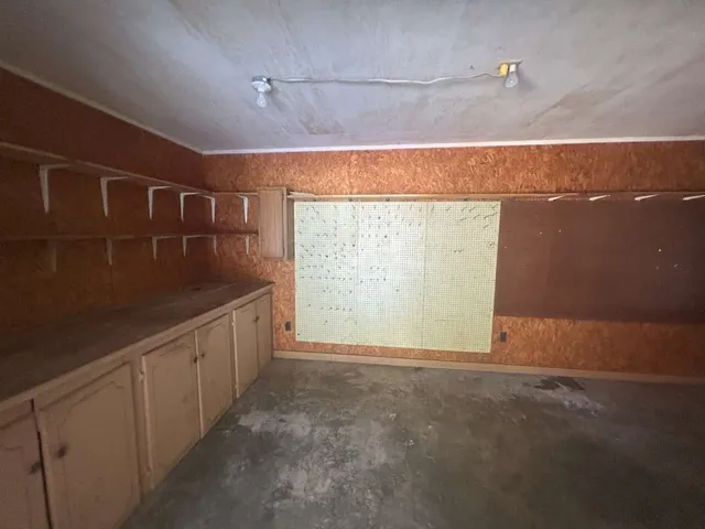 a view of wooden wall