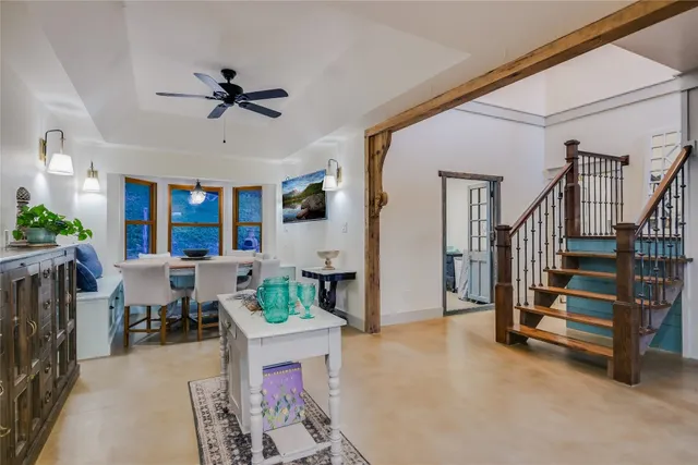 a living room with furniture and a view of living room