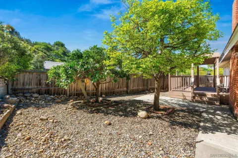 a backyard of a house with lots of green space