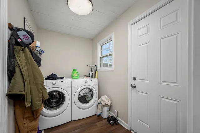 a room with a window and gym equipment