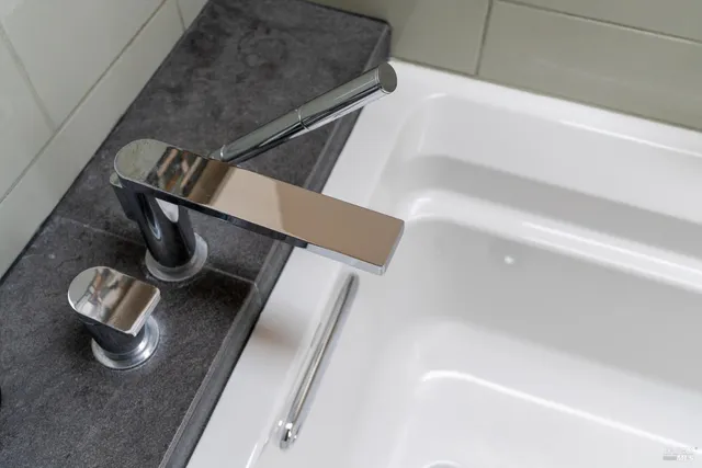 a close view of a sink