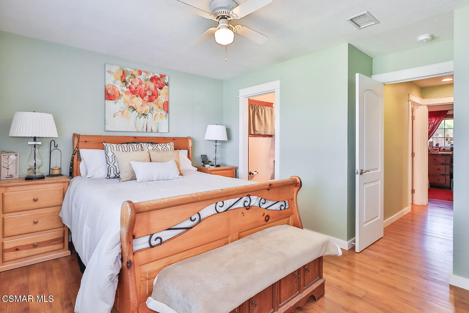 2248 Cutler Street Simi Valley, CA 93065 - Photo 29 of 41 a bedroom with a bed and a chandelier