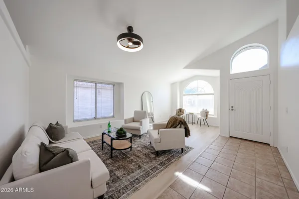 a living room with furniture