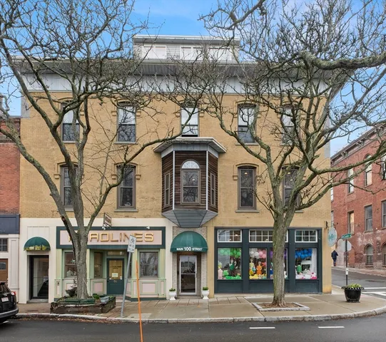 a front view of a building