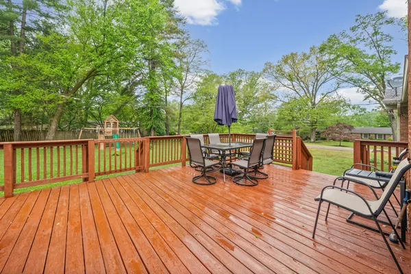 a view of a terrace with seating area