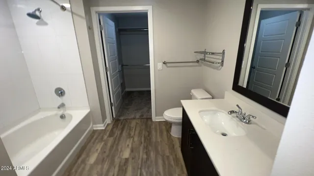 a view of an empty walk in closet