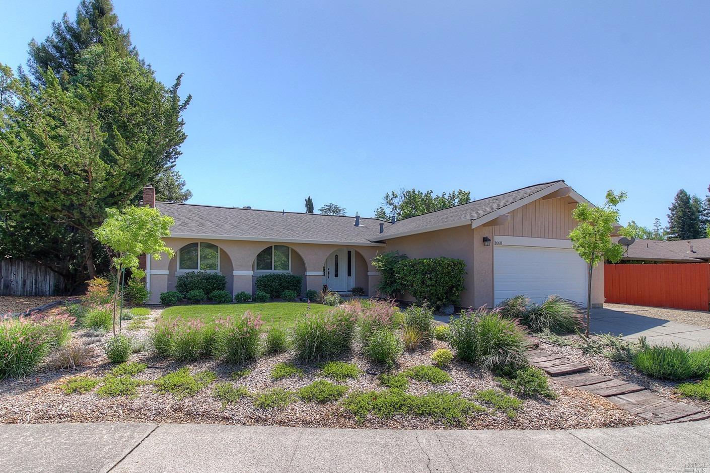 1668 Cunningham Way Santa Rosa, CA 95403 - Photo 1 of 1 front view of a house with a yard
