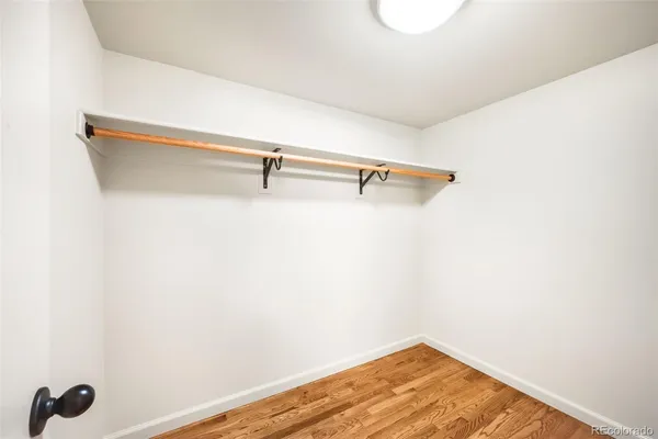 a view of small space with racks on the wall