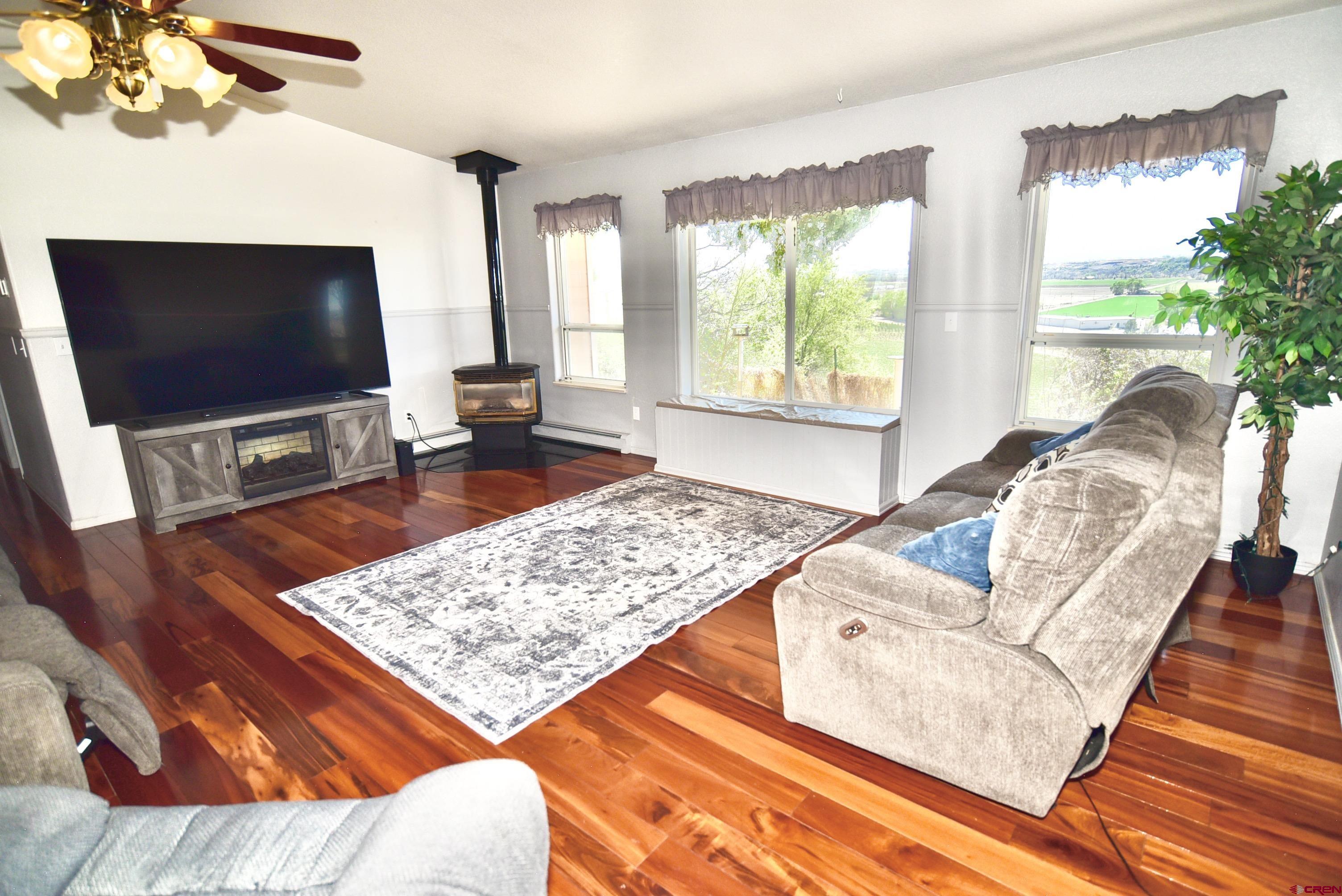 61460 Epitaph Road Montrose, CO 81403 - Photo 6 of 45 a living room with a rug couches and a flat screen tv