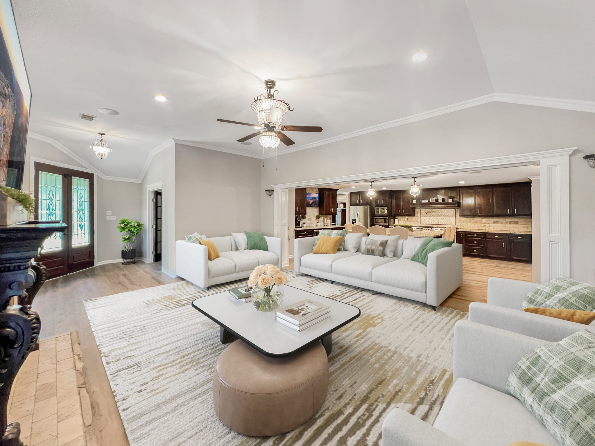 9731 Hadden Road Baytown, TX 77521 - Photo 10 of 47 a living room with furniture and view of kitchen