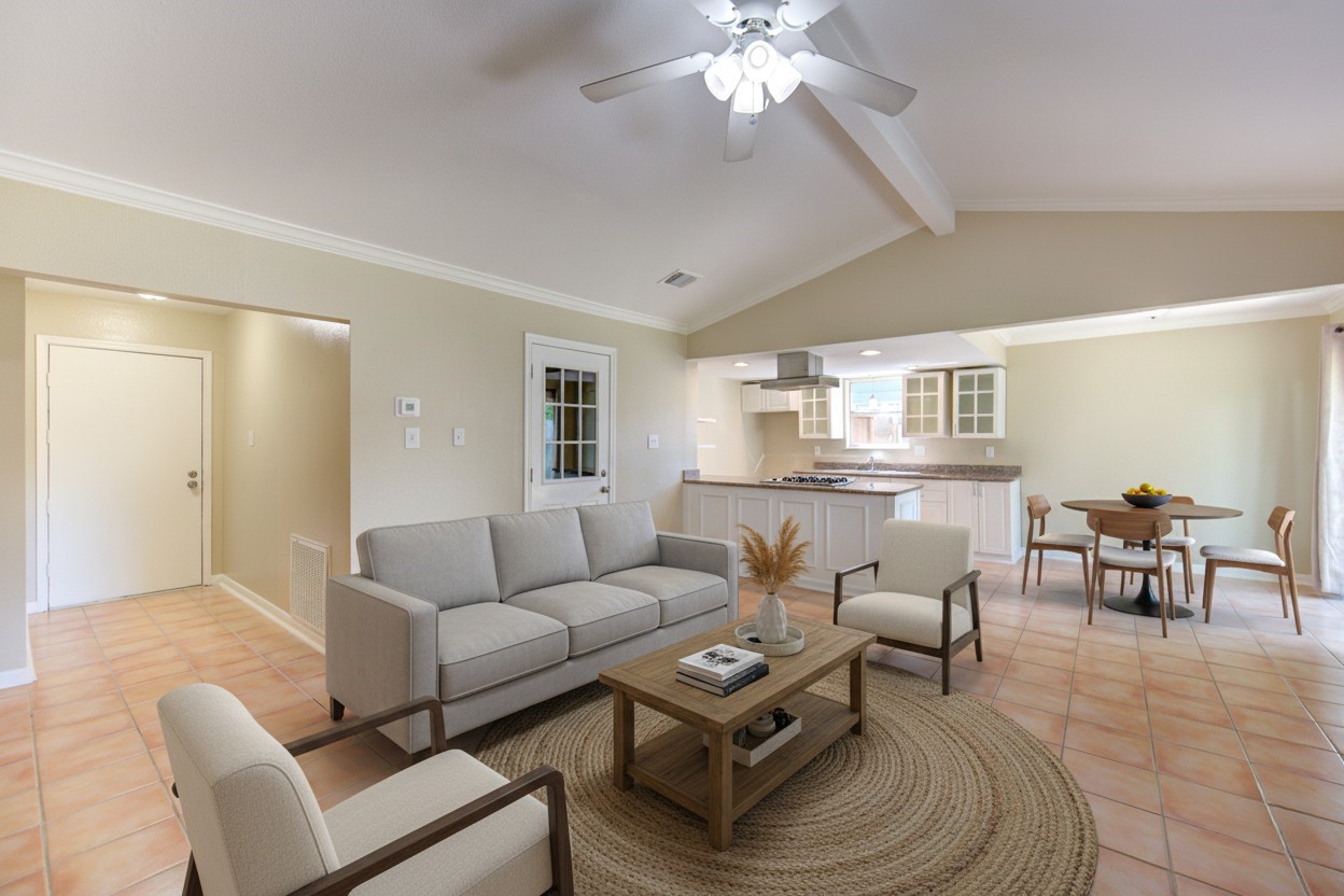3702 Royal Manor Drive Houston, TX 77082 - Photo 2 of 18 a living room with furniture a dining table and a chandelier