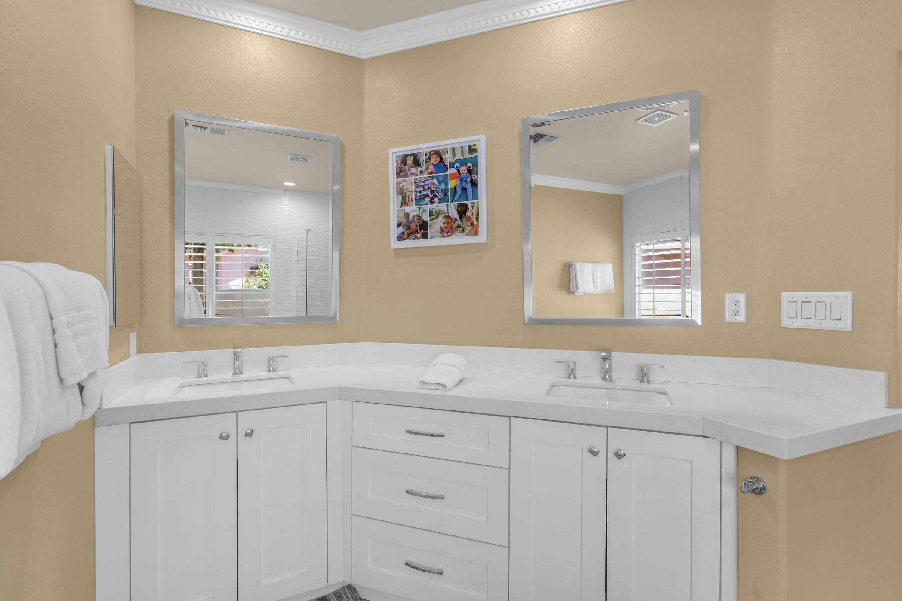 47845 Vía Opera La Quinta, CA 92253 - Photo 17 of 47 a bathroom with a granite countertop sink mirror and double