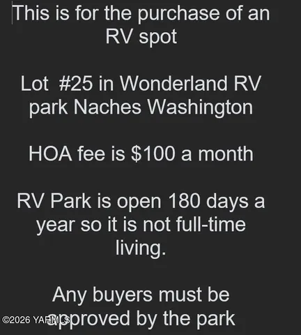 $18,000 | 16333 Hwy 12 Naches Wa 98937, Unit 25, Naches, WA 98937