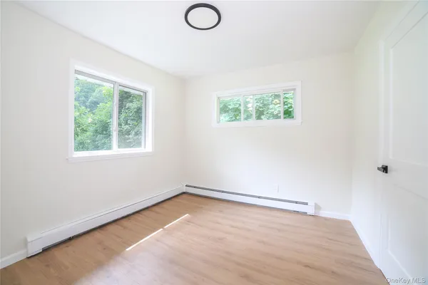 an empty room with a window