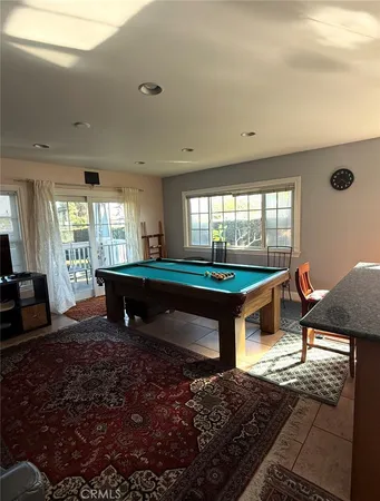 a living room with a couch and a table