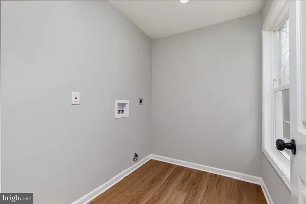 a view of small space with racks on the wall