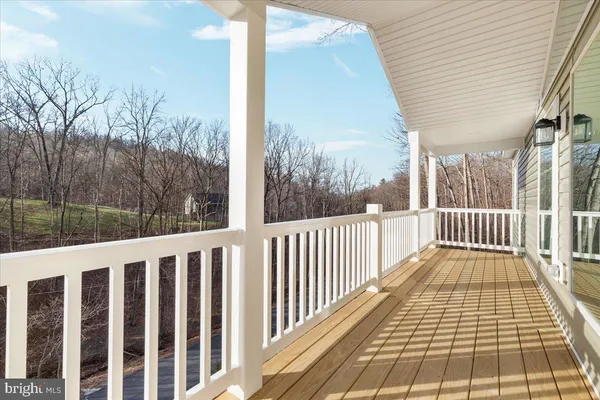 a view of a wooden deck