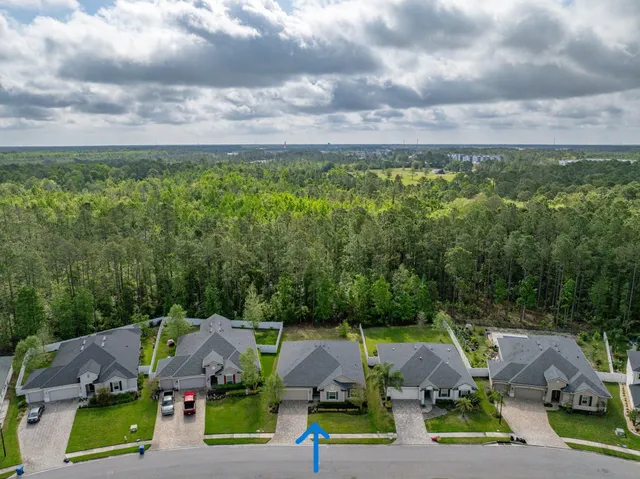 an aerial view of a house