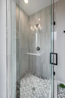 a bathroom with a shower
