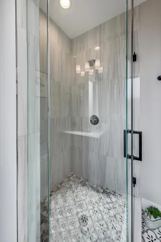 a bathroom with a shower