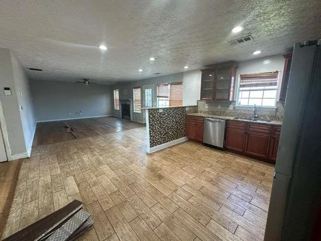 a large hall with lots of counter space