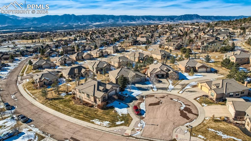 2644 Cinnabar Road Colorado Springs, CO 80921 - Photo 21 of 22 an aerial view of a house with a mountain