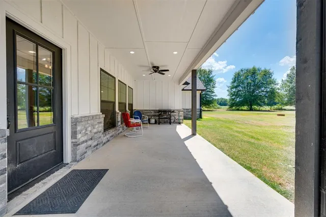 a view of a lake with a big yard