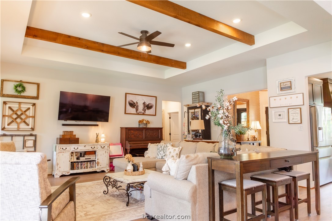 5036 Glory Road Bryan, TX 77808 - Photo 13 of 50 Living room with custom tiled fireplace and relaxing setting