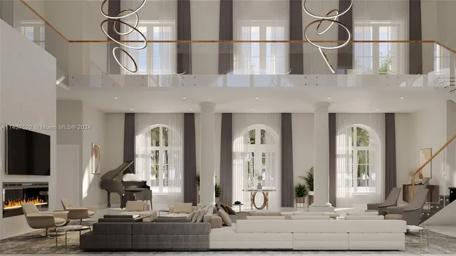 a living room with fireplace furniture and a flat screen tv