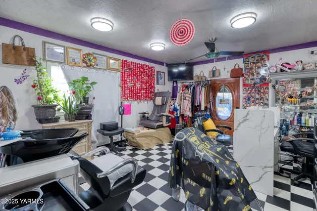 an aerial view of a houses with outdoor space