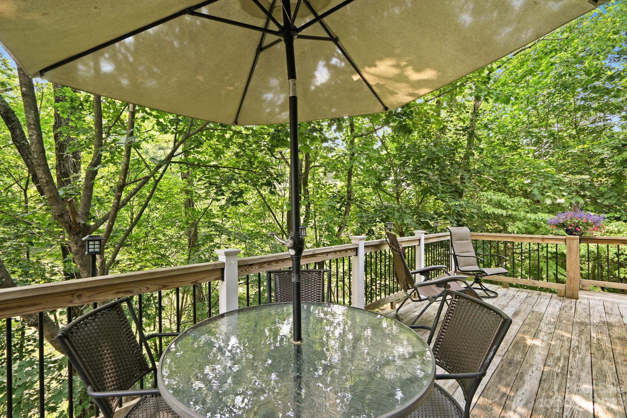 270 Pine Street Boone, NC 28607 - Photo 19 of 47 a balcony with wooden floor and outdoor seating