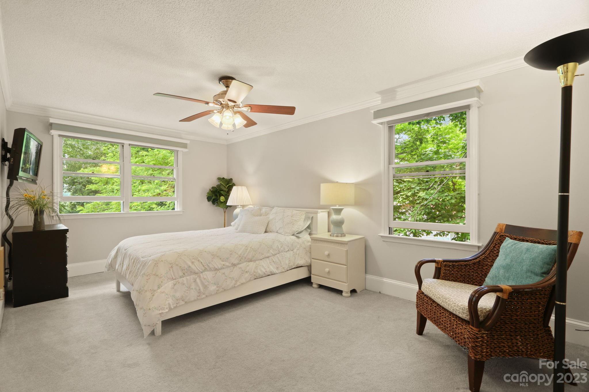270 Pine Street Boone, NC 28607 - Photo 33 of 47 a spacious bedroom with a bed and a couch